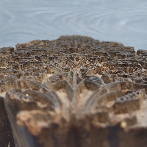 🇮🇳 India Wooden Fabric Printing Block 🇮🇳 Vintage 🇮🇳 Shesham Wood - Antique - Picture 11 of 12